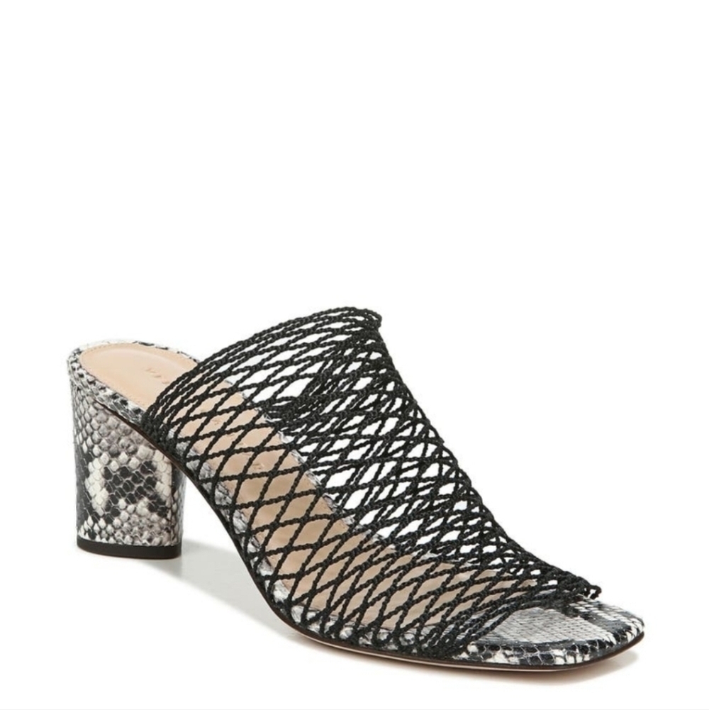 NEW VERONICA BEARD Kasi Block Heel Slide Sandal In Snake Print